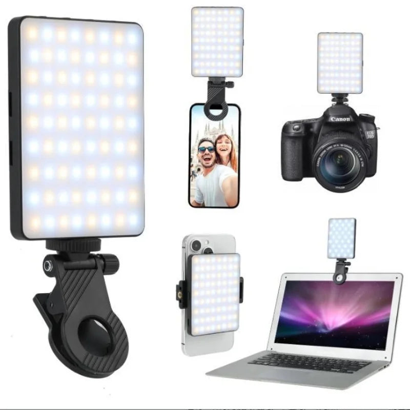 Iluminador LED Recarregável para Celular com 3 Modos