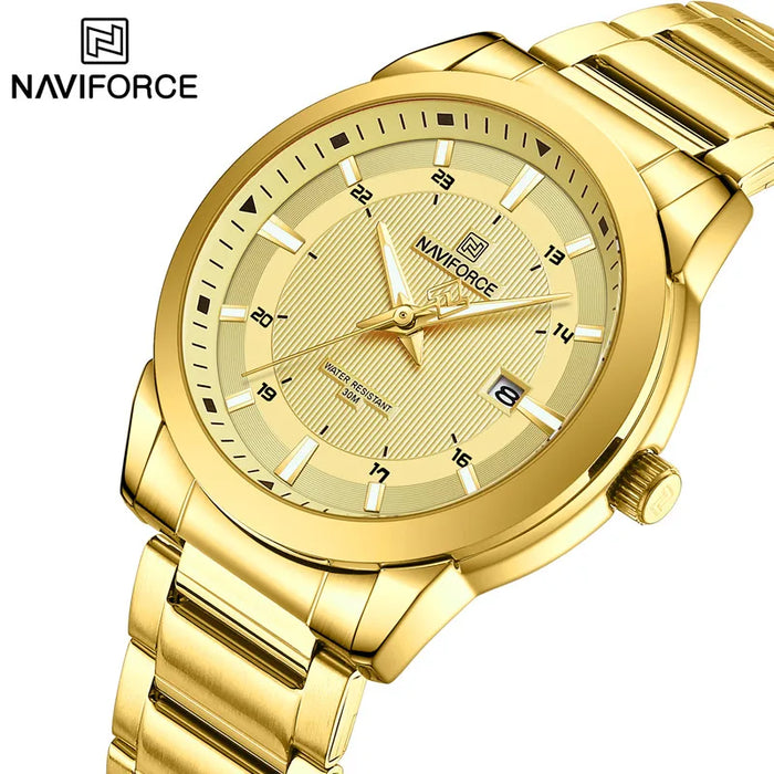 Relógio Masculino NAVIFORCE em Aço com Calendário
