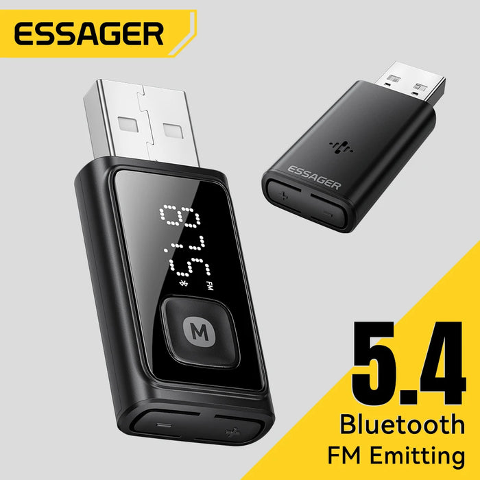 Transmissor Bluetooth 5.4 para Carro com Chamadas Viva-Voz