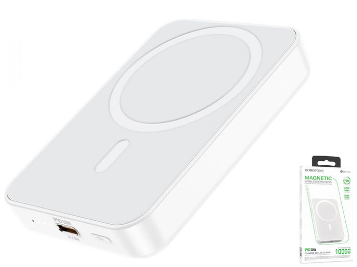 Bateria Portátil Magnética de 10.000 mAh com Carregamento Sem Fio